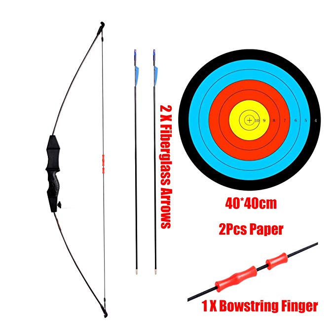 PG1ARCHERY Archery Takedown Kids Bow and Arrow Set Game Outdoor Sports Competition Longbow Scout Bow Toy Bow with Fiberglass Arrow & Target Sheet Kit for Youth Junior