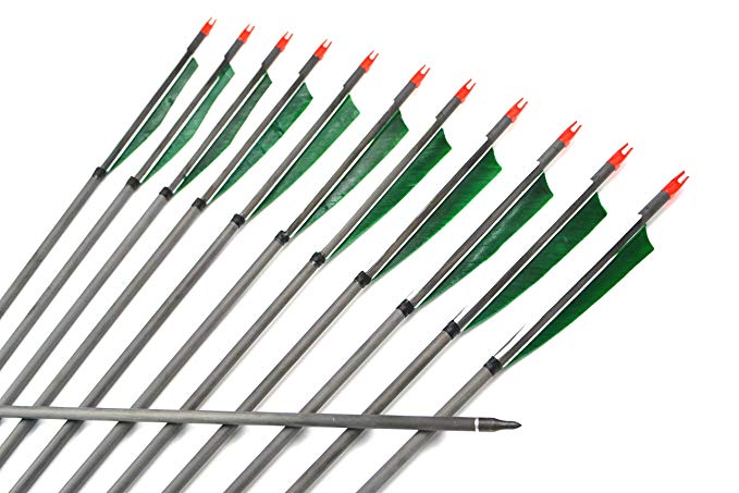 AC 12Pcs Traditional Handmade Carbon Arrows 31/33