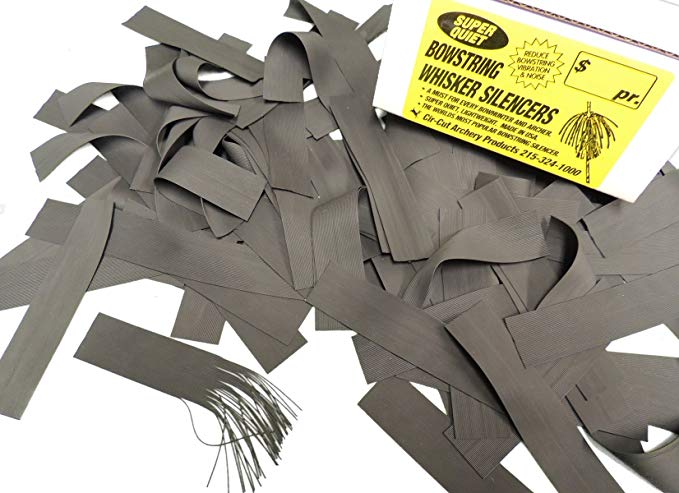 100 PC TUB ARCHERY WHISKER BOWSTRING SILENCERS - COLOR : BLACK